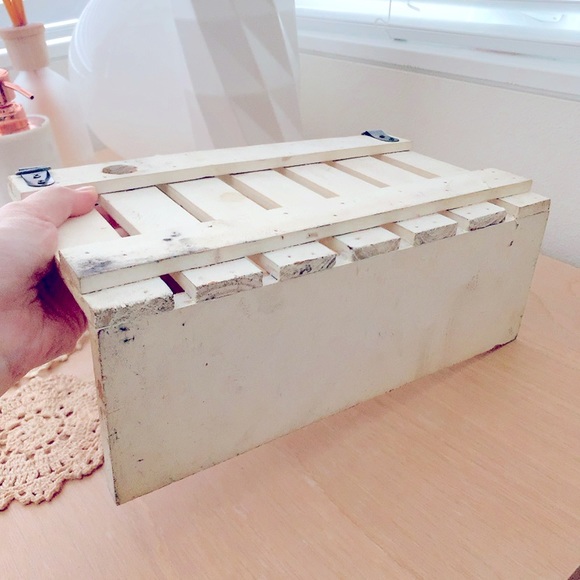 zakka vintage wall decor rustic wood shelf with a bird can - Picture 11 of 11